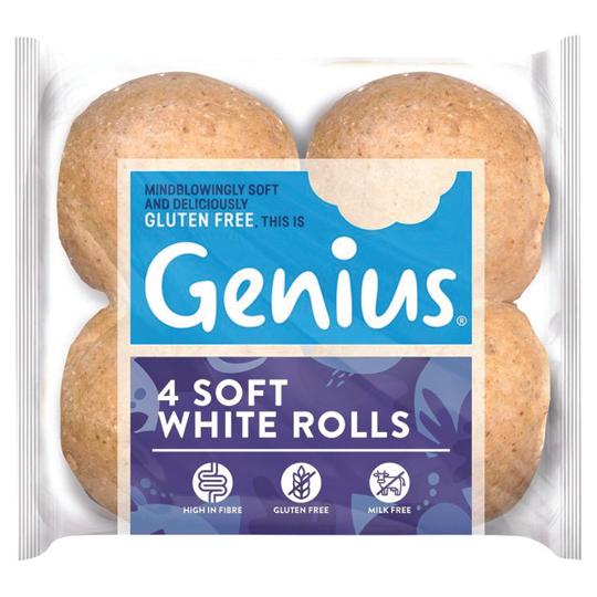 Genius Gluten Free White Bread Rolls 320g